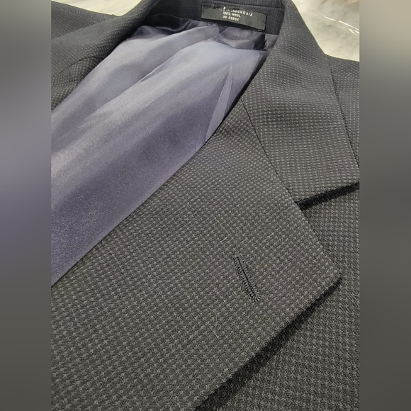 42L Men's Dario Di Napoli Blazer Black 3 Button Italian Wool Sport Coat - Picture 5 of 9